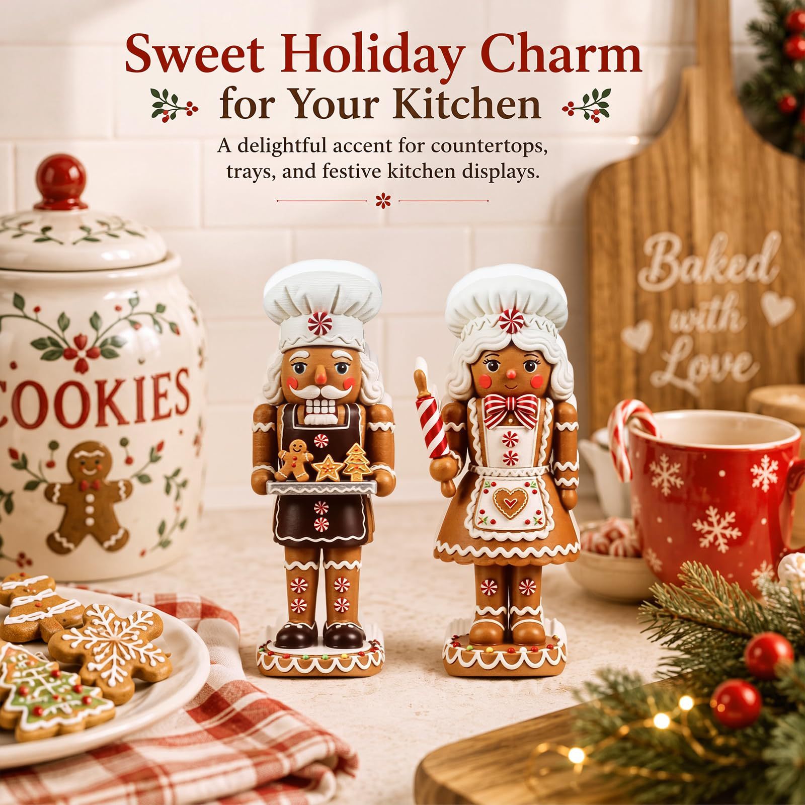 Nutcracker Figurine - مجموعة من قطعتين من زينة 