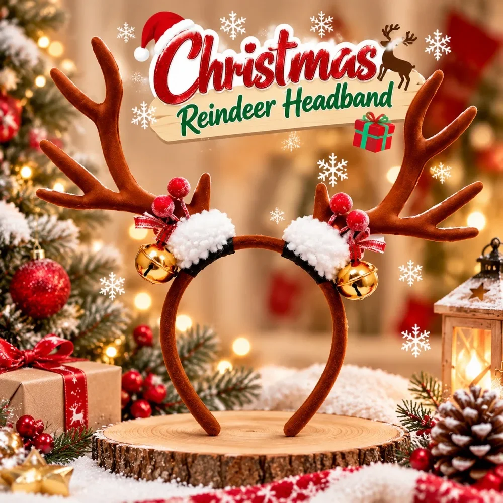 عصابة رأس عيد الميلاد على شكل  - مراجعة Reindeer Antlers Headband وسعره